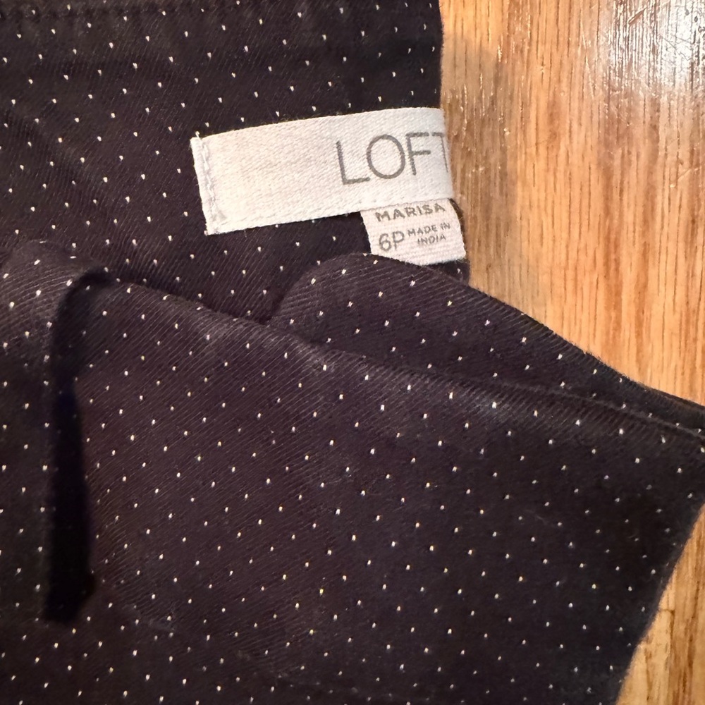 LOFT Black Polka Dot Bottoms